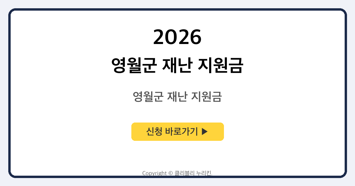 영월군 재난 지원금 안내